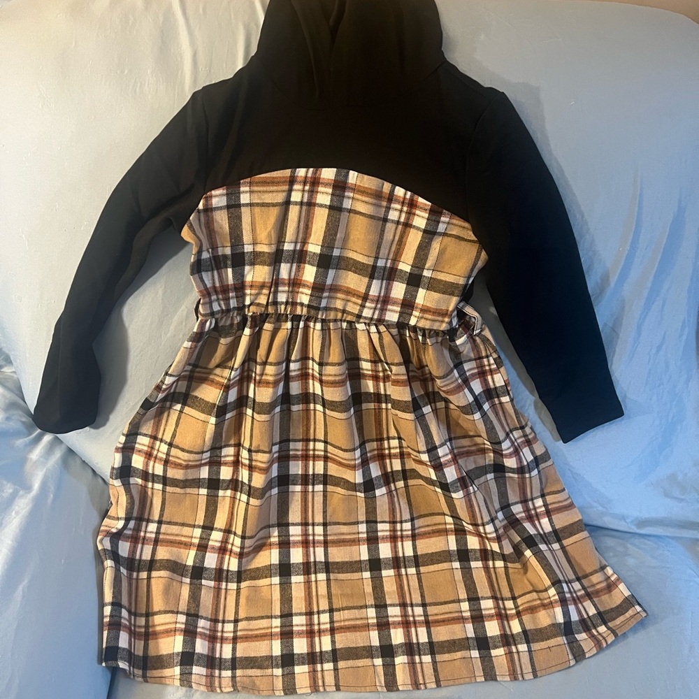 Plaid Long-Sleeve Kids Dress